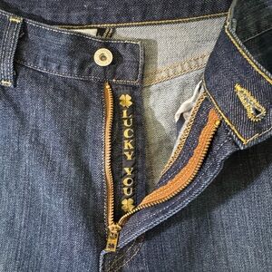 Vintage Y2K Lucky Brand Men's Dark Blue Denim Jeans Made in America 33x30